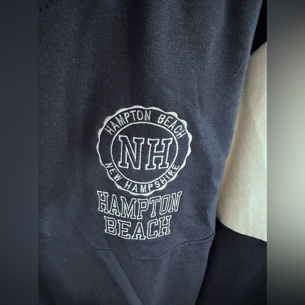 Exist Beach Sweatshirt Size Medium Navy Hampton Beach Quarter Zip Sweatshirt - Picture 11 of 16